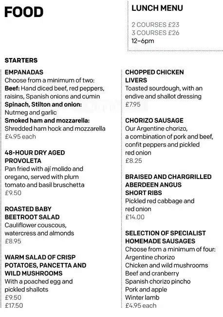 Gaucho Menu, Menu for Gaucho, Spinningfields, Manchester - Zomato UK