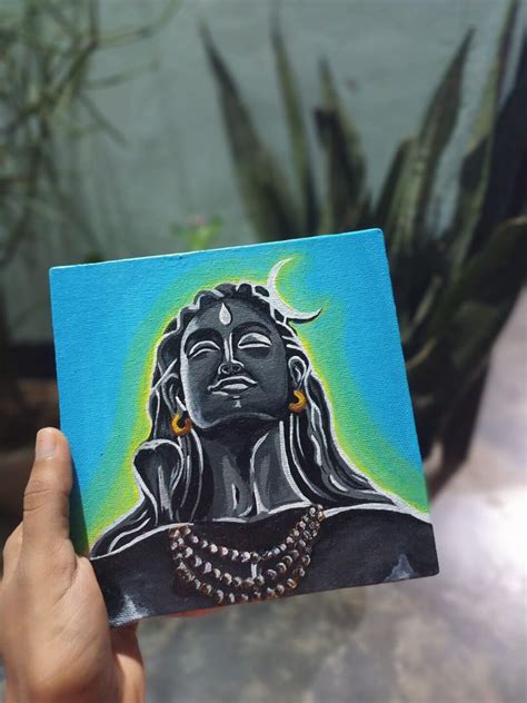 Handmade Adiyogi Shiva Acrylic Painting on Canvas Adiyogi - Etsy