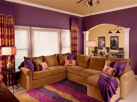 Color-Schemes-for-Living-Rooms-Purple | Purple living room, Living room ...