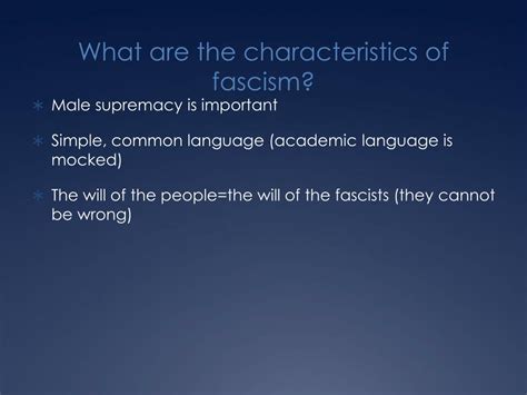 PPT - What is fascism? What are the characteristics of fascism? PowerPoint Presentation - ID:6551540