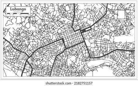 Lubango Angola City Map Black White Stock Vector (Royalty Free ...