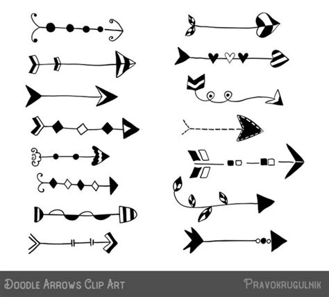 Rustic Arrow Clipart Doodle Arrow Clipart Set Hand Drawn | lupon.gov.ph