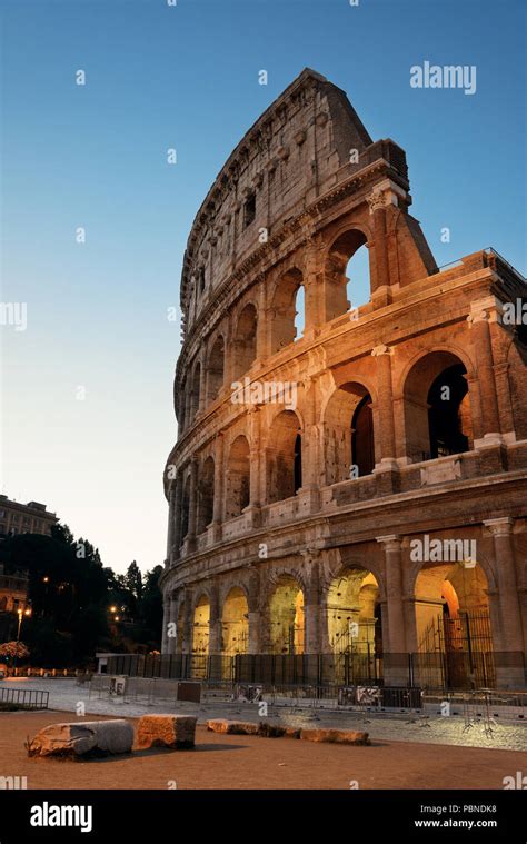 Colosseum at night in Rome Italy Stock Photo - Alamy