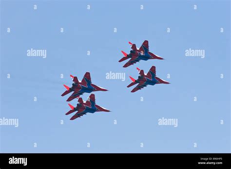 The Russian Knights aerobatic team at air show Stock Photo - Alamy