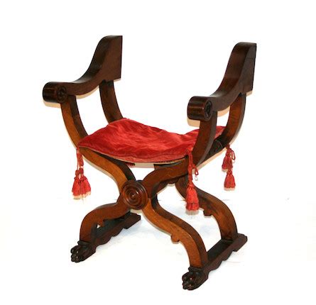 Bonhams : An Italian baroque walnut Savonarola chair 18th century