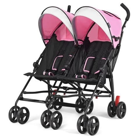 Baby Joy Foldable Twin Baby Double Stroller, Pink - Walmart.com - Walmart.com