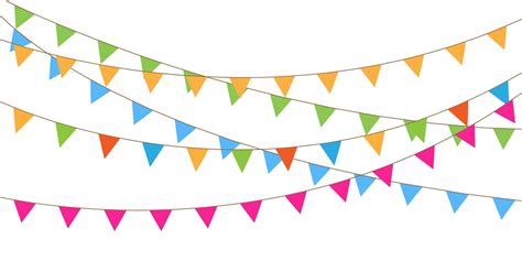 Holiday background with birthday flags. Vector holiday with birthday flags bunting and garland ...