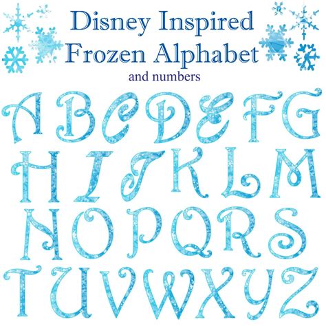 Disney Frozen Font Alphabet