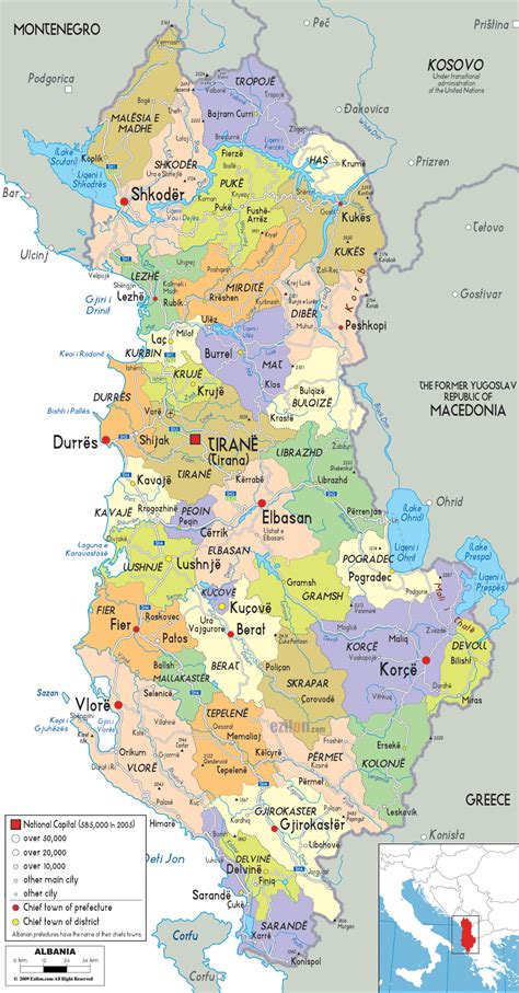 Maps of Albania | Albania detailed map in English | Tourist map (resorts map) of Albania ...