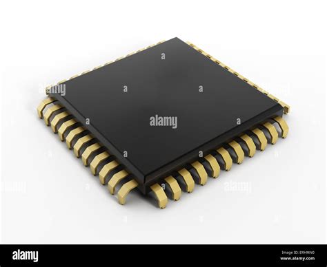 Computer chip isolated on white background Stock Photo - Alamy