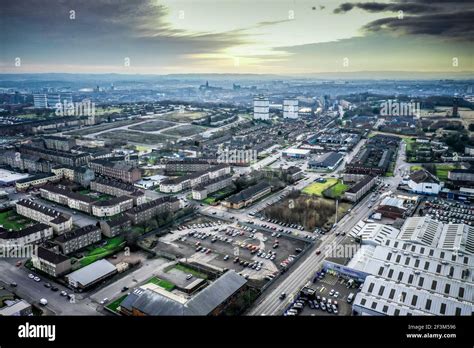 Aerial drone view of Possilpark area of Glasgow Stock Photo - Alamy