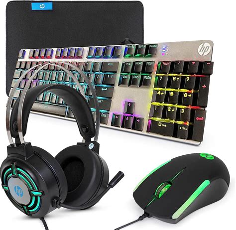 HP PC Gaming Keyboard and Mouse Combo, RGB Backlit Wired Gaming Mouse ...