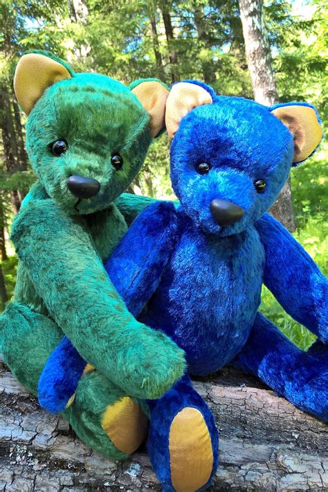 Blue Plush Teddy Bear Classic bears gift Stuffed animals | Etsy