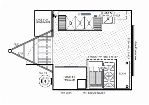 8X8 Concession Trailer Floor plan - Food Trucks For Sale | Concession ...