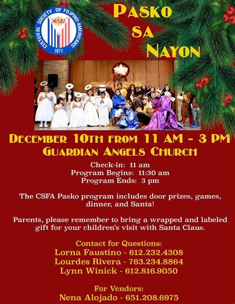 Pasko sa Nayon | Guardian Angels-Oakdale, Saint Paul, MN | December 10 ...