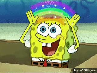 Spongebob makes a rainbow on Make a GIF