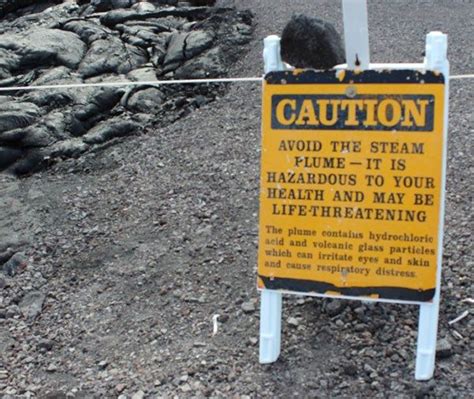 Caution sign - avoid the stream plume | Volcano national park, Hawaii volcanoes national park ...