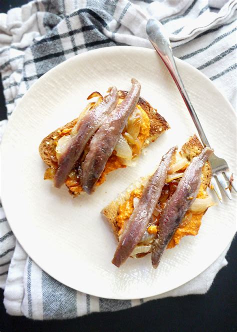 anchovy and caramelized onion toast with pimiento spread 8 - Healthy Recipe Ecstasy