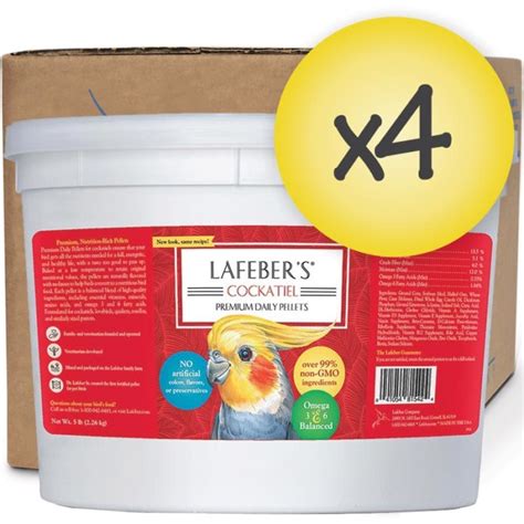 Case of 4 Cockatiel Pellets 5 lb (2.26 kg) - Critical Nutrition & Pet Bird Food by Lafeber Co.