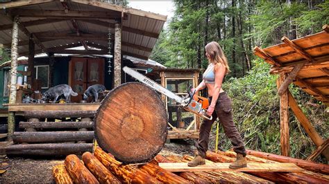 OFF GRID WILDERNESS LIVING with MY DOGS // Yurt Kitchen - DIY Bicycle ...