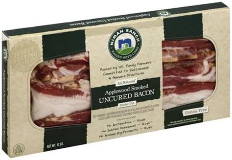 Niman Ranch Uncured, Applewood Smoked Bacon - 12 oz, Nutrition ...