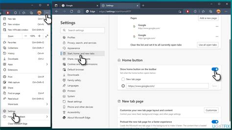How to add or remove Home button in Microsoft Edge?