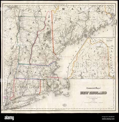 Commercial map of New England , Cities and towns, New England, Maps ...