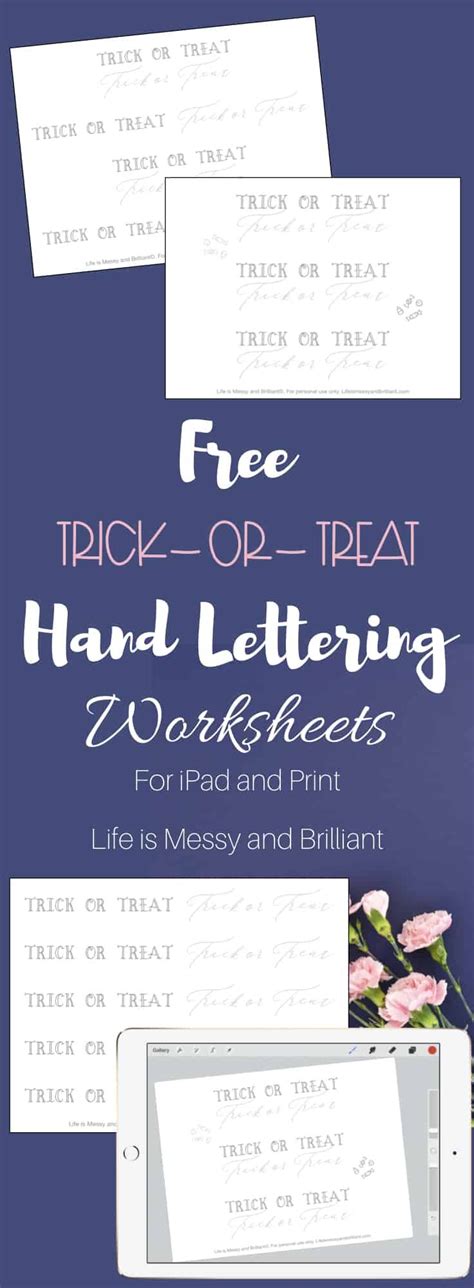 FREE Trick or Treat Hand Lettering Printable | Hand lettering ...