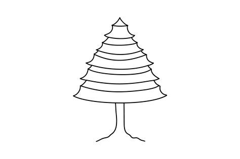 Christmas Tree Rooftile Leaves Outline Graphic by cfnyarocketone · Creative Fabrica