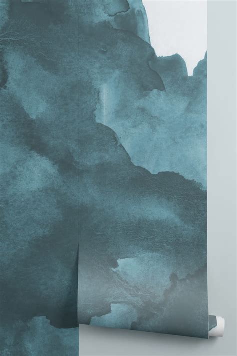 Teal River Watercolour Wallpaper Mural | Hovia CA