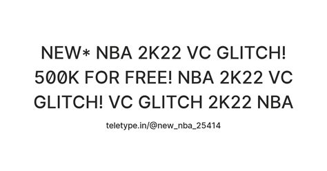 NEW* NBA 2K22 VC GLITCH! 500K FOR FREE! NBA 2K22 VC GLITCH! VC GLITCH ...