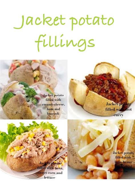 Jacket potato fillings | Vegetarian dinner party, Savoury food, Potato toppings