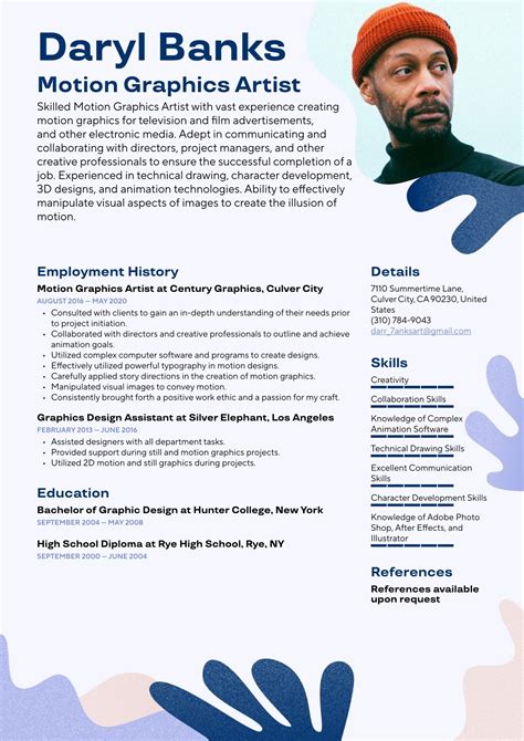 Motion Graphics Artist Resume Examples & Templates (2024) · Resume.io