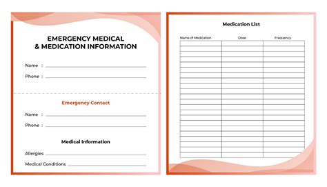 Printable Medication List For Wallet