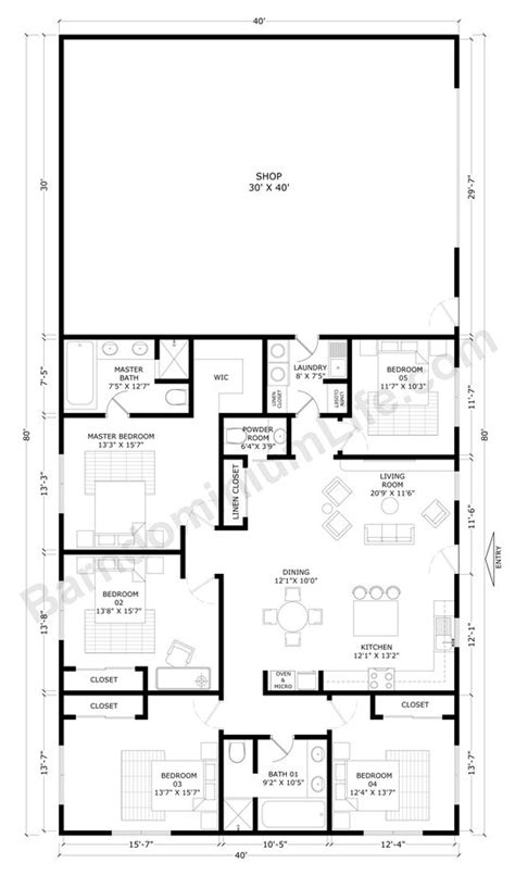 40x80 Barndominium Floor Plans with Shop – What to Consider | Barndominium floor plans, Barn ...