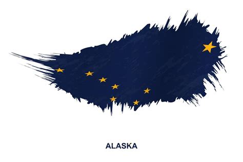 Flag of Alaska state in grunge style with waving effect. 13402716 ...