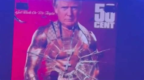 50 Cent puts Donald Trump’s face on album cover while performing ‘Many ...