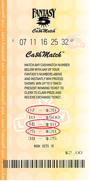 Georgia Lottery Fantasy 5 Numbers