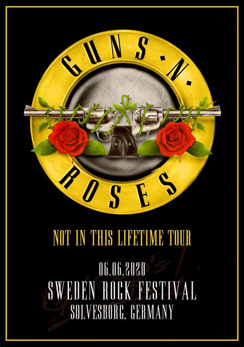 GUNS N ROSES Not In This Lifetime 2020 World Tour: SÖLVESBORG Sweden Rock Festival Poster Print ...