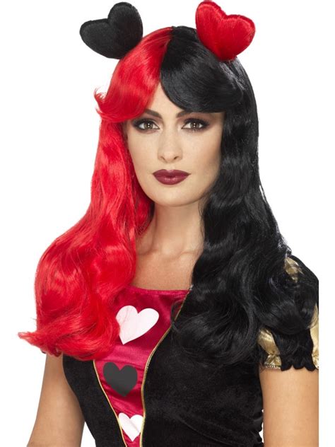 Two Tone Heart Cosplay Wig | Queen of Hearts | Alice in Wonderland | Pageant Party