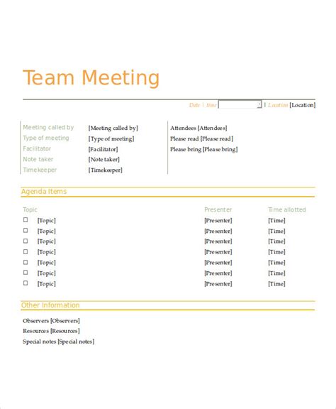 Staff Meeting Agenda - 7+ Examples, Format, How to run, Pdf