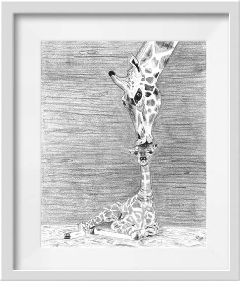 Mom and Baby Giraffe Mom and Baby Giraffe Art Print Nursery - Etsy