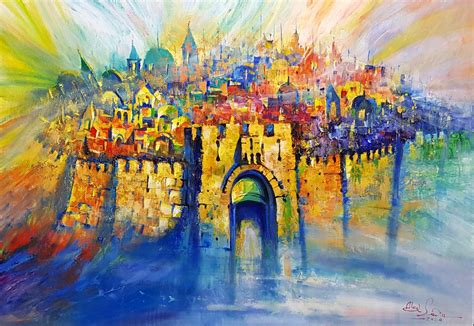 Abstract Jerusalem Painting: The spirit of Jerusalem by Alex Levin