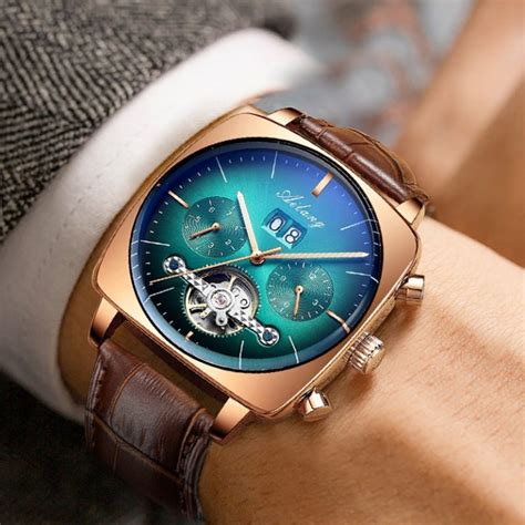 Swiss Luxury Automatic Square Large Dial Waterproof Watch for Men ...