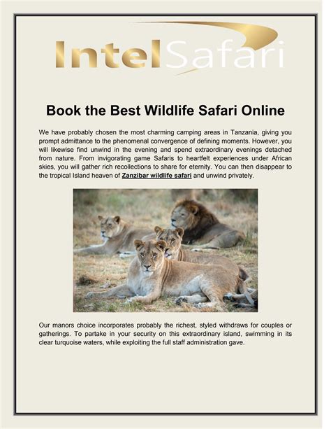 Book the Best Wildlife Safari Online by IntelSafari - Issuu