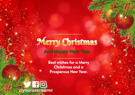 Christmas and New Year Card Template | PosterMyWall