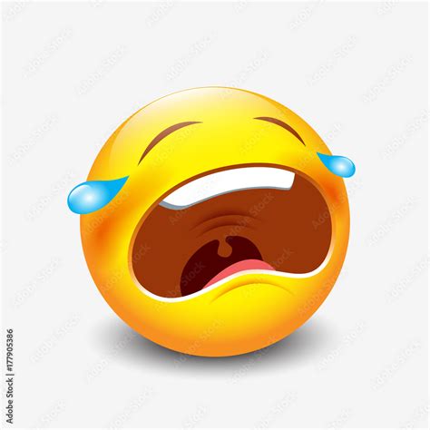 Crying sad emoticon, emoji Stock Vector | Adobe Stock