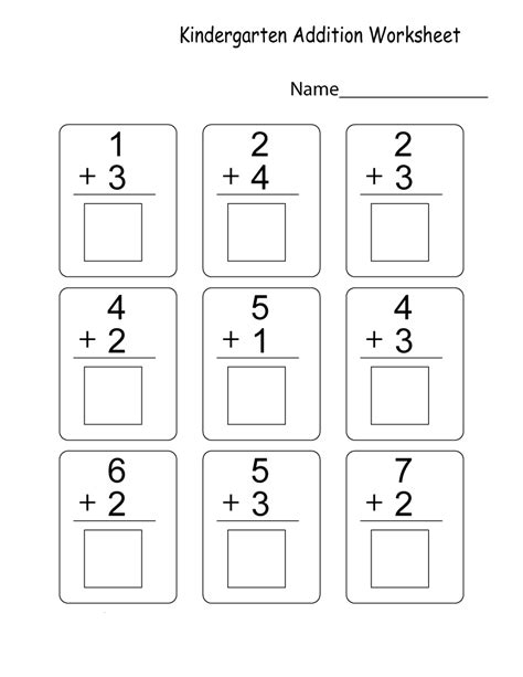 Printable Math Addition Worksheets | Math addition worksheets, Addition worksheets, Kindergarten ...