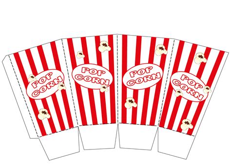 Popcorn Box - 13 Free PDF Printables | Printablee