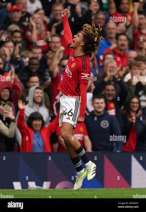 Manchester United's Hannibal Mejbri celebrates scoring their side's ...